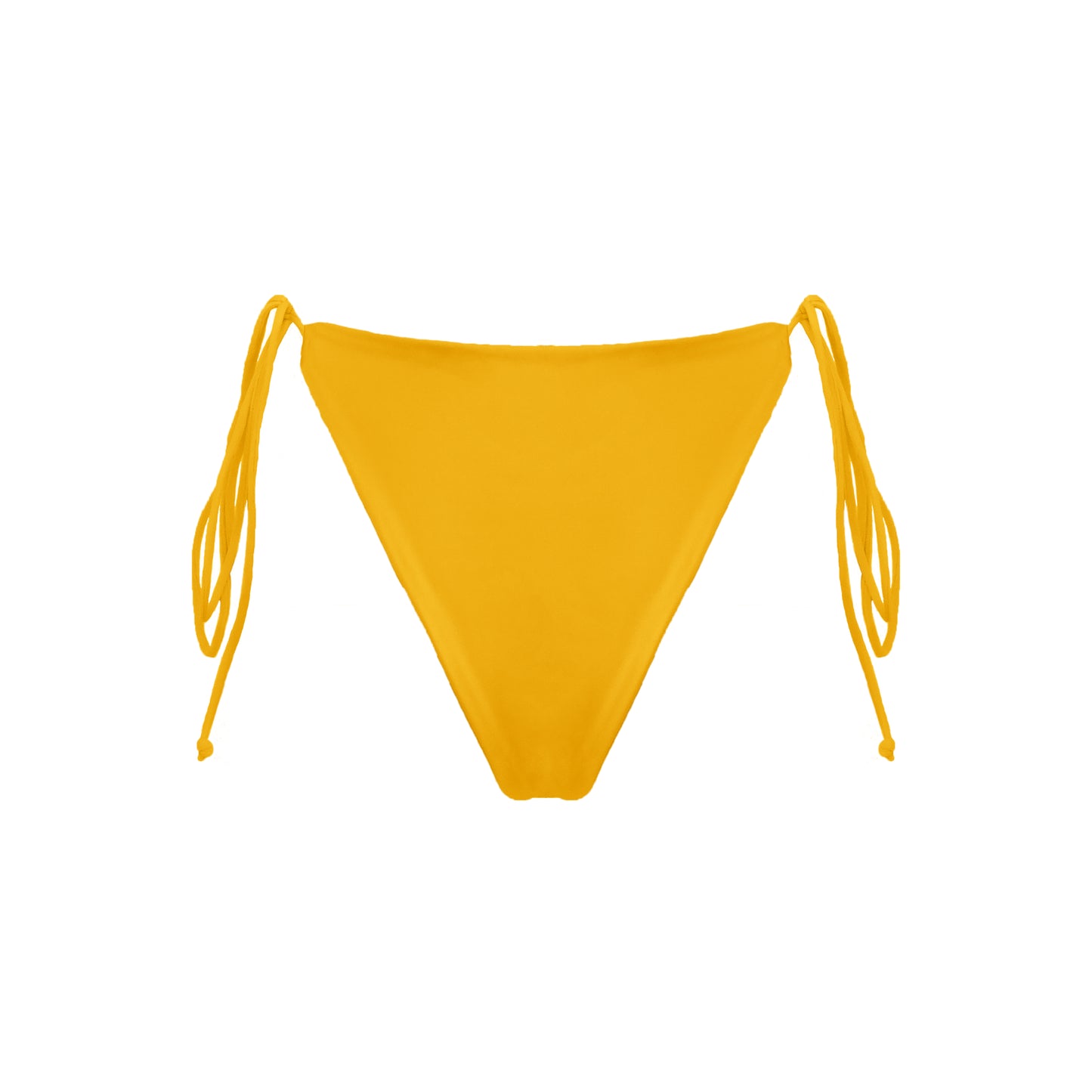 Back view of light bright orange Ravello bikini bottom with adjustable side tie straps and cheeky bum coverage.