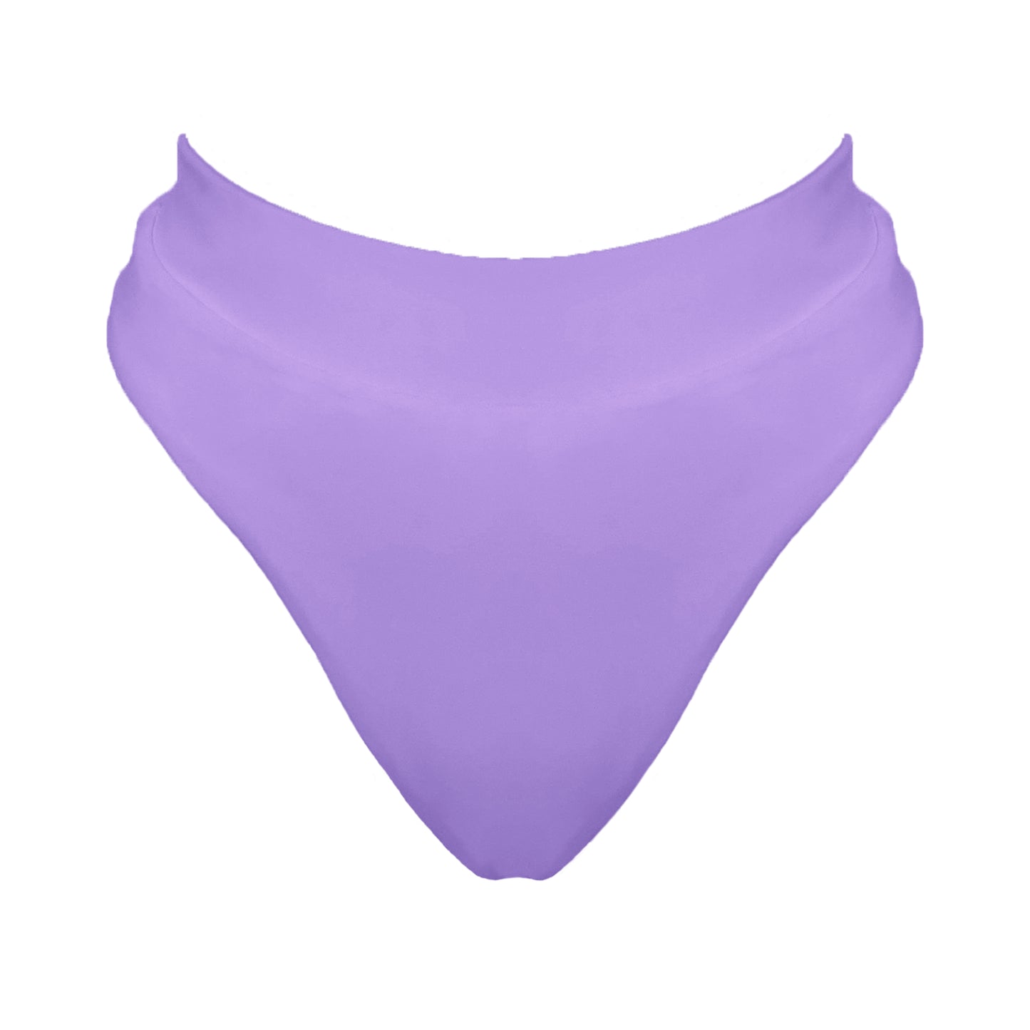 Lavender purple banded high waist full coverage bikini bottom.