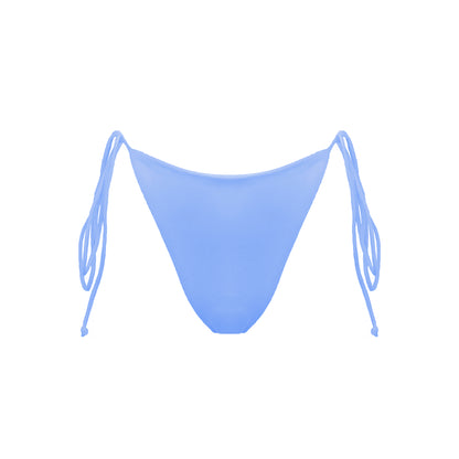 Periwinkle blue Ravello bikini bottom with adjustable side tie straps and cheeky bum coverage.