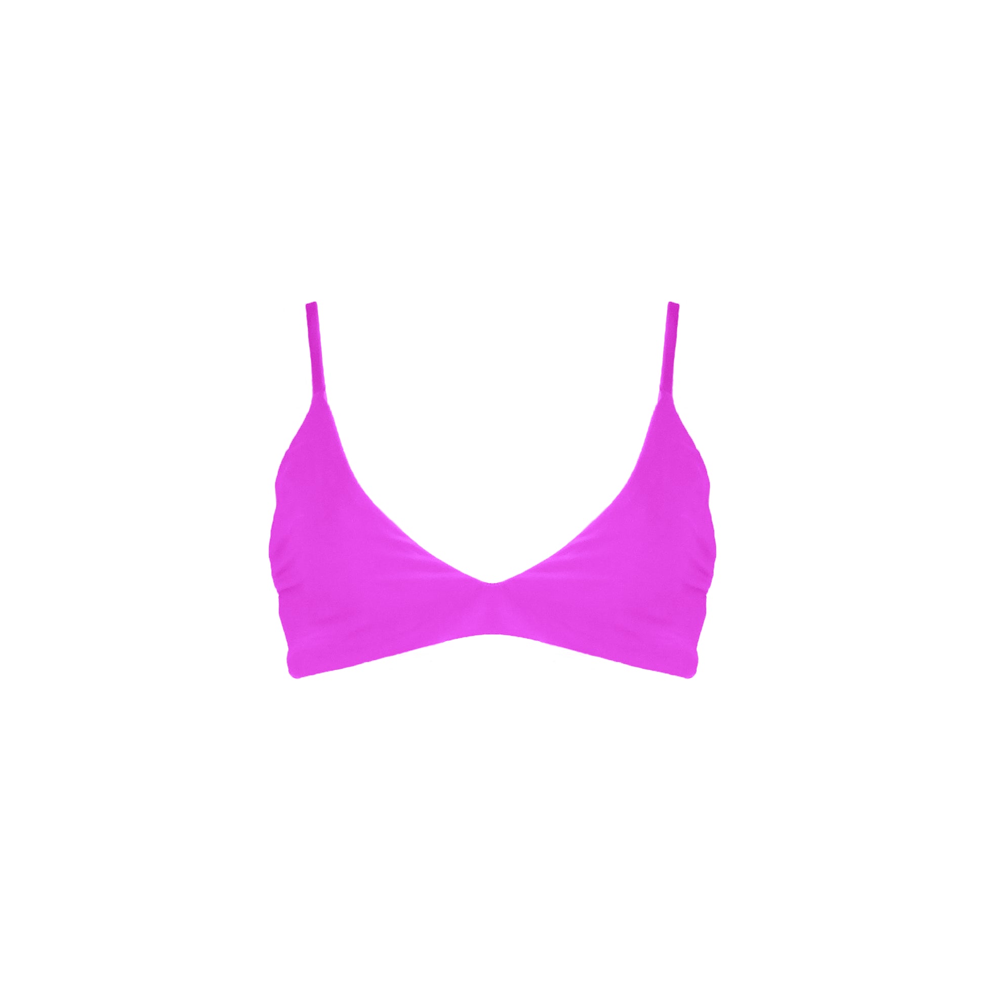 Barbie pink Bralette style bikini top with strappy back details.