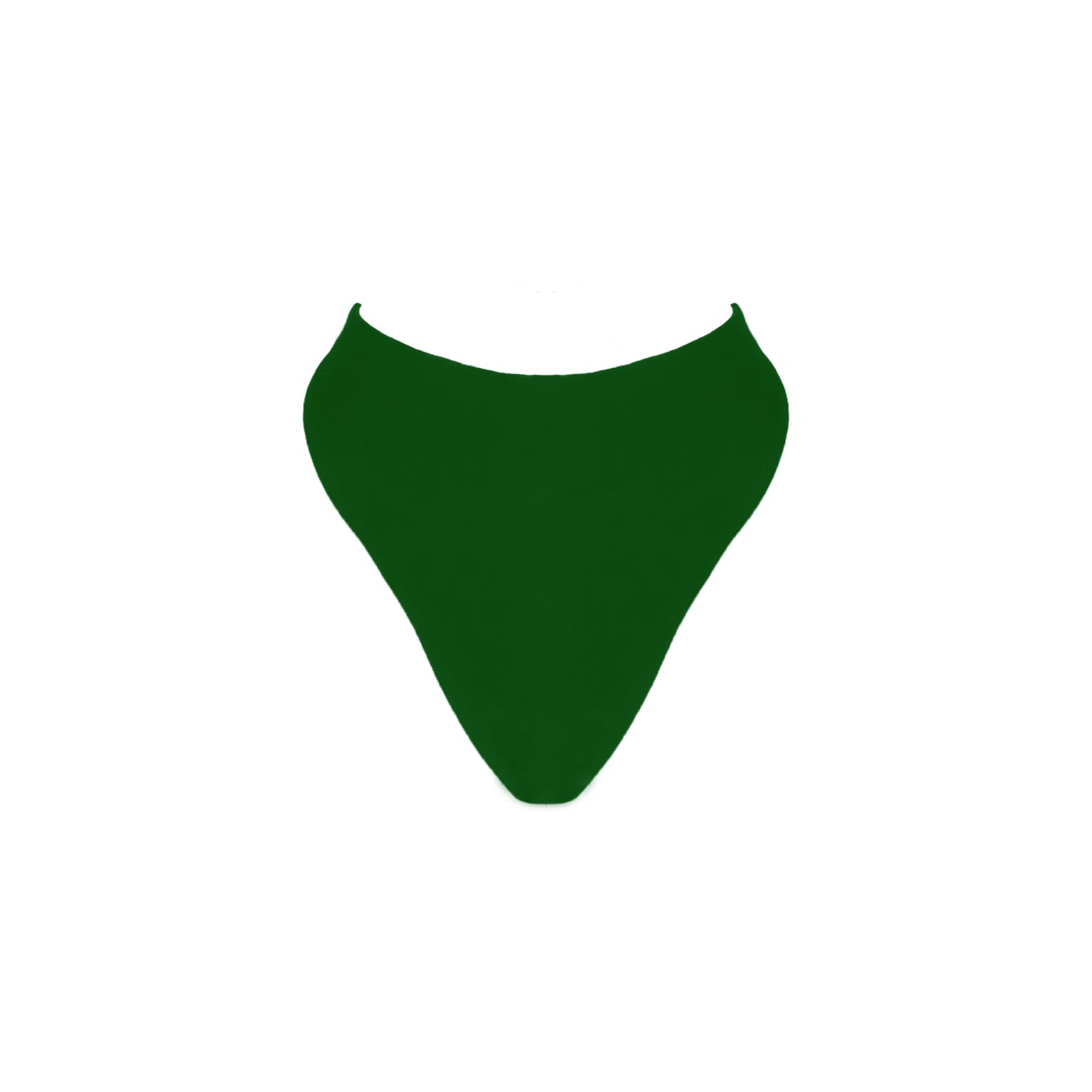 Forest green High rise bikini bottom with high cut sides and cheeky bum coverage.