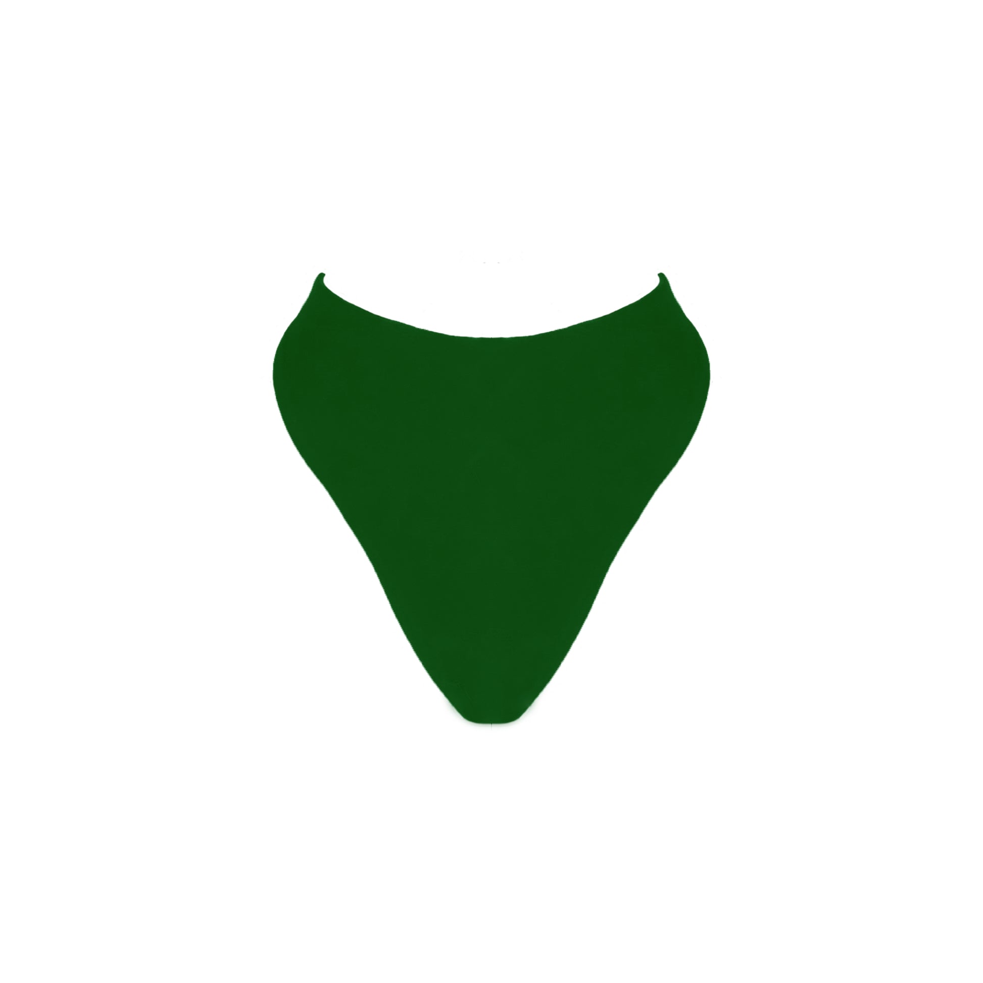 Forest green High rise bikini bottom with high cut sides and cheeky bum coverage.