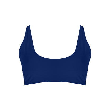 Midnight Navy Scoop neck bralette style bikini top.