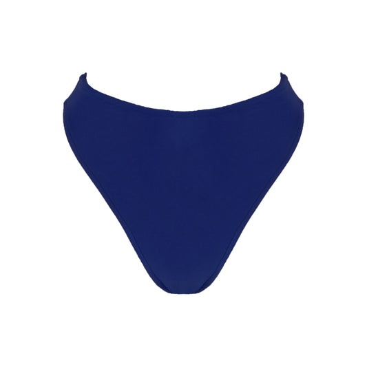 Midnight navy High waist bikini bottom with high cut legs and cheeky bum coverage.