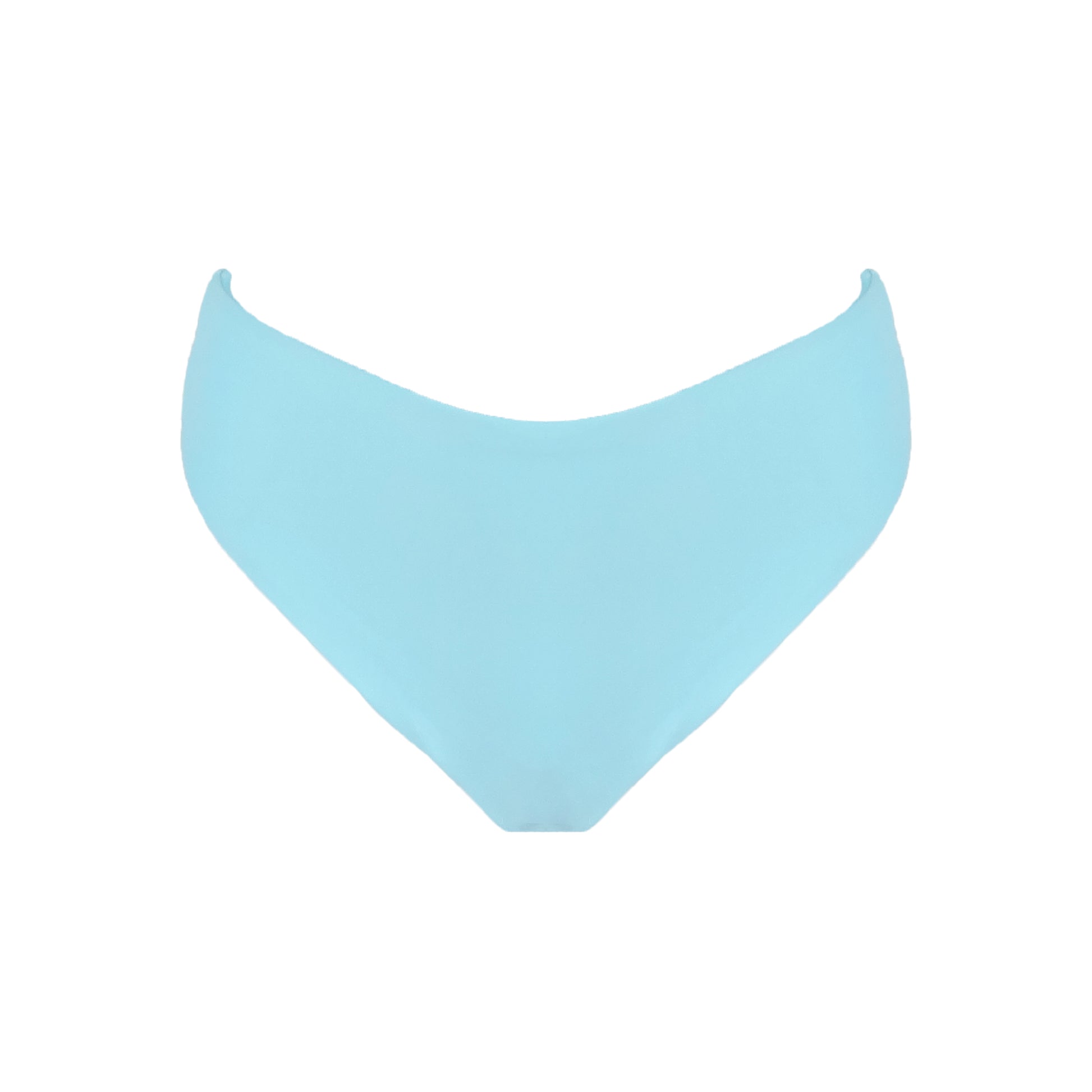 Ocean blue high waist cheeky bikini bottom with high cut legs, shapewear benefits, and full bum coverage.