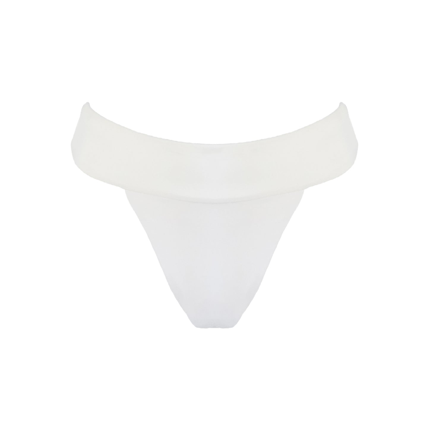 White banded high waist thong bikini bottom.